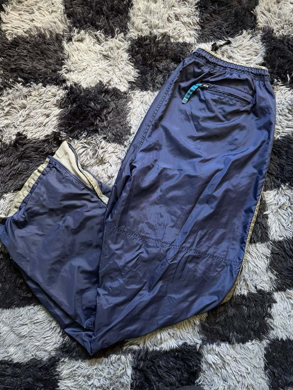 Spalding Athletic Vintage 90s Navy Blue Nylon Windbreaker Track Pants